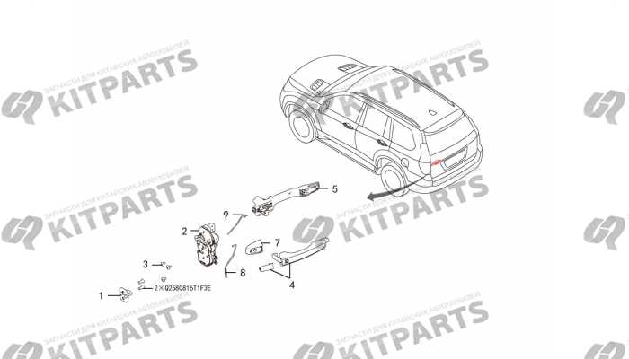 Замок и ручка пятой двери Haval H9