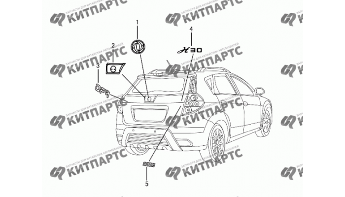 Эмблема задняя Dong Feng H30 Cross