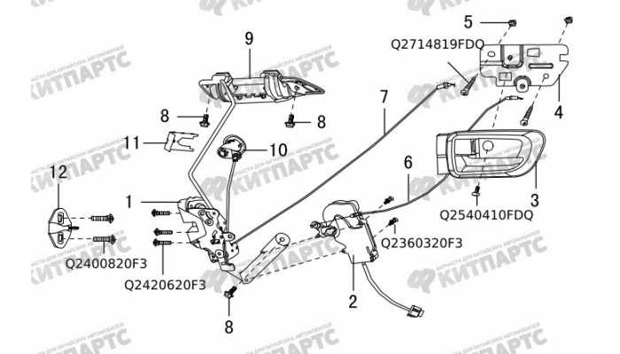 Замок передней двери (новый салон) Great Wall Hover H3