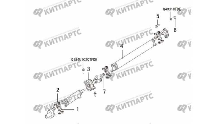 Вал карданный задний 4x2 Great Wall DW Hower H5