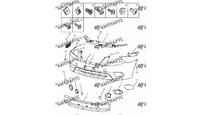 Бампер передний (хетчбэк) Geely Emgrand (EC7)